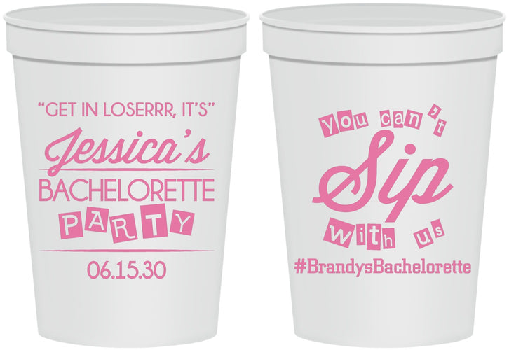 Personalized Bachelorette 16 oz Stadium Cups - Cant Sip With Us | 60050