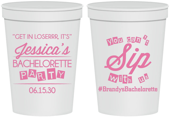 Personalized Bachelorette 16 oz Stadium Cups - Cant Sip With Us | 60050
