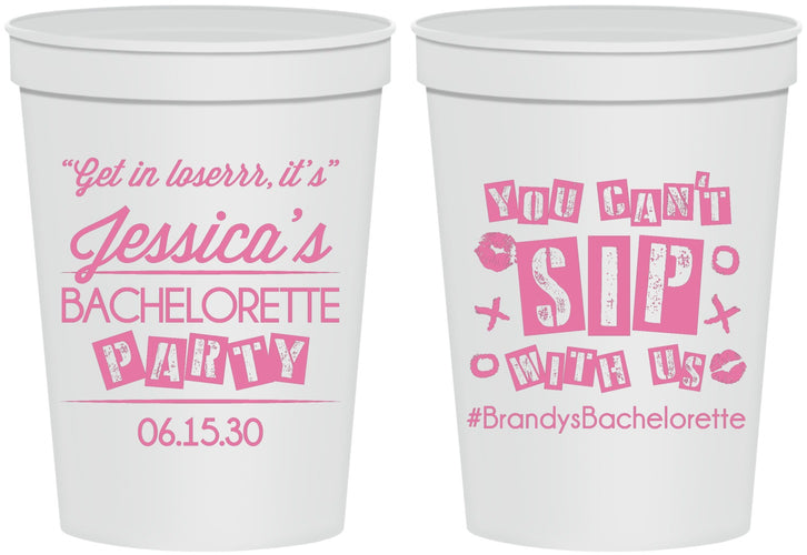 Personalized Bachelorette 16 oz Stadium Cups - Cant Sip With Us | 60051