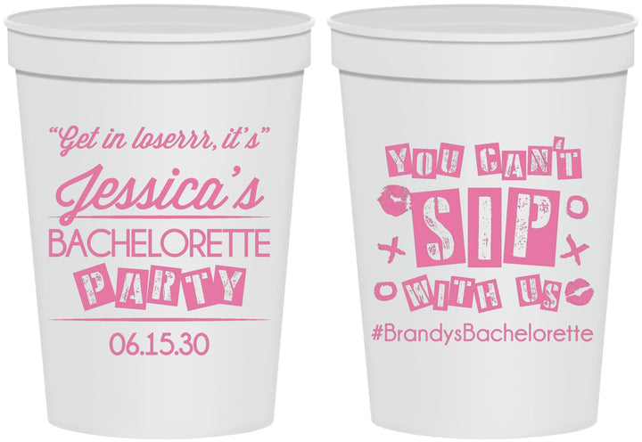 Personalized Bachelorette 16 oz Stadium Cups - Cant Sip With Us | 60051