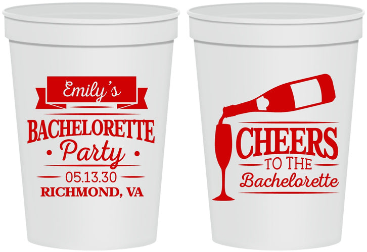 Personalized Bachelorette 16 oz Stadium Cups - Cheers | 60052