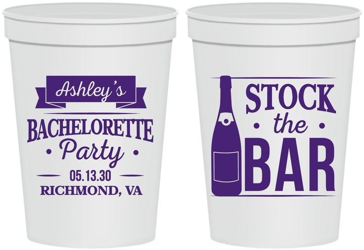 Personalized Bachelorette 16 oz Stadium Cups - Stock The Bar | 60053