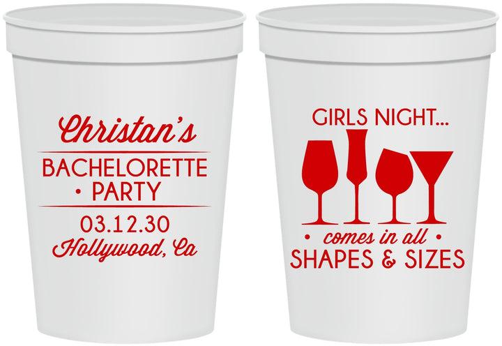 Personalized Bachelorette 16 oz Stadium Cups - Girls Night | 60054