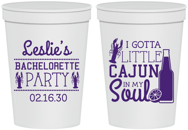 Personalized Bachelorette 16 oz Stadium Cups - Little Cajun In My Soul | 60058