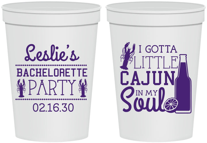 Personalized Bachelorette 16 oz Stadium Cups - Little Cajun In My Soul | 60058