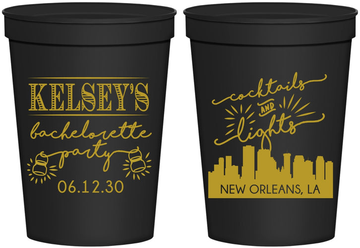 Personalized Bachelorette 16 oz Stadium Cups - New Orleans | 60066