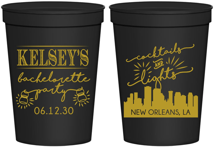 Personalized Bachelorette 16 oz Stadium Cups - New Orleans | 60066