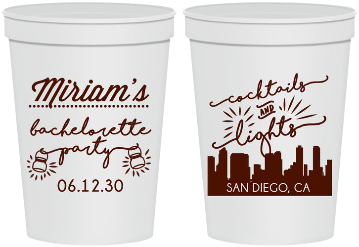 Personalized Bachelorette 16 oz Stadium Cups - San Diego | 60067