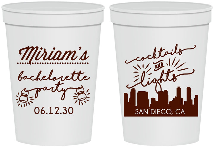 Personalized Bachelorette 16 oz Stadium Cups - San Diego | 60067