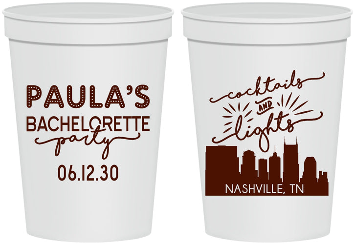 Personalized Bachelorette 16 oz Stadium Cups - Nashville | 60068