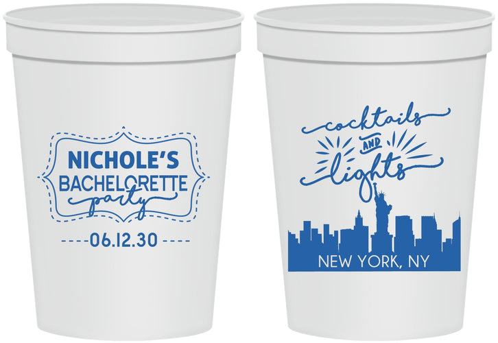 Personalized Bachelorette 16 oz Stadium Cups - New York | 60069