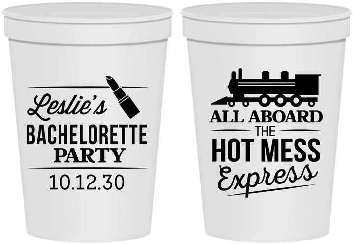 Personalized Bachelorette 16 oz Stadium Cups - Hot Mess Express | 60075