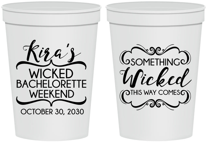 Personalized Bachelorette 16 oz Stadium Cups - Something Wicked | 60076