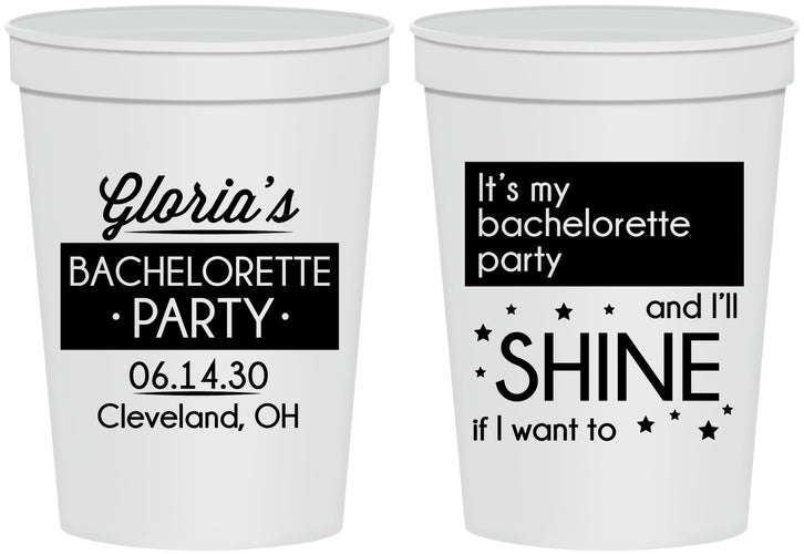 Personalized Bachelorette 16 oz Stadium Cups - Shine | 60080