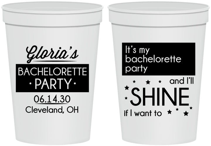 Personalized Bachelorette 16 oz Stadium Cups - Shine | 60080