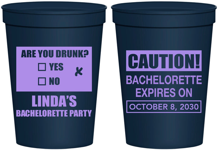 Personalized Bachelorette 16 oz Stadium Cups - Caution | 60082