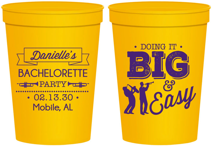 Personalized Bachelorette 16 oz Stadium Cups - New Orleans | 60084