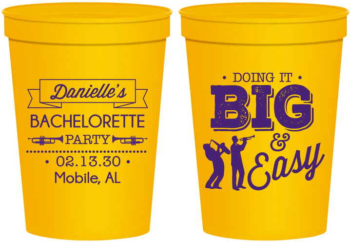 Personalized Bachelorette 16 oz Stadium Cups - New Orleans | 60084