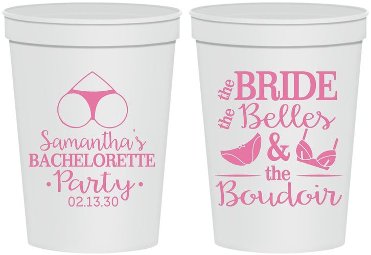 Personalized Bachelorette 16 oz Stadium Cups - Brides Bells Boudoir | 60085