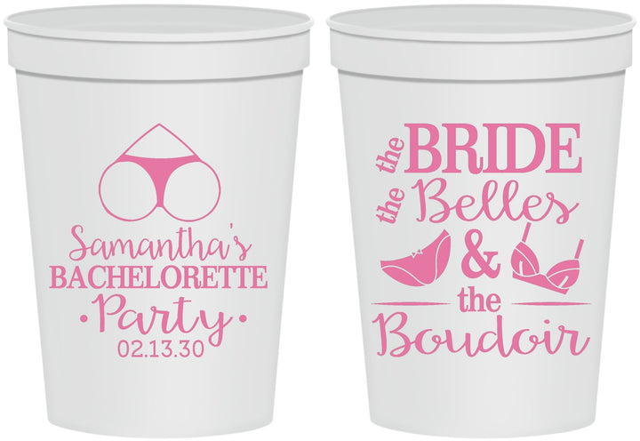Personalized Bachelorette 16 oz Stadium Cups - Brides Bells Boudoir | 60085