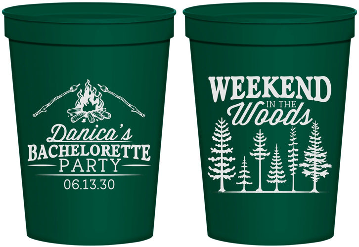 Personalized Bachelorette 16 oz Stadium Cups - Camping | 60094