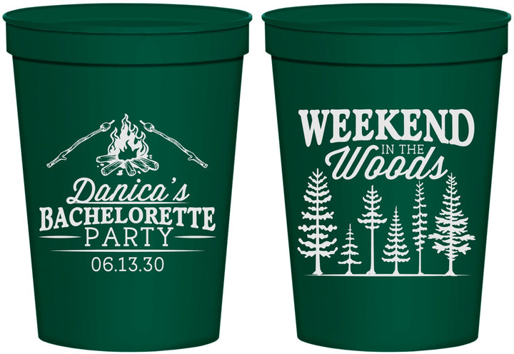 Personalized Bachelorette 16 oz Stadium Cups - Camping | 60094