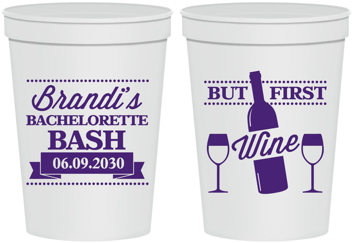 Personalized Bachelorette 16 oz Stadium Cups - Wine | 60099
