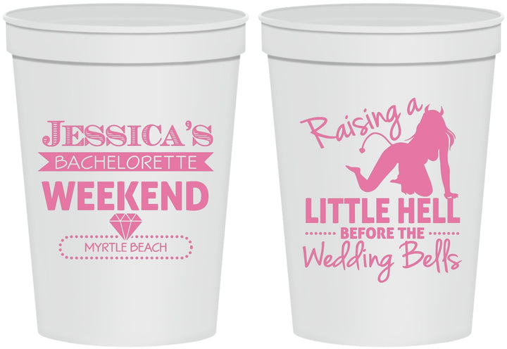 Personalized Bachelorette 16 oz Stadium Cups - Raising A Little Hell | 60105