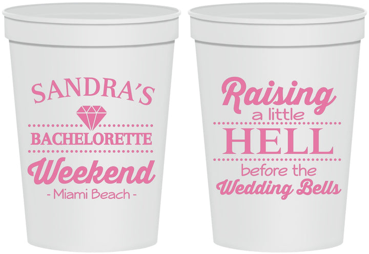 Personalized Bachelorette 16 oz Stadium Cups - Raising A Little Hell | 60108