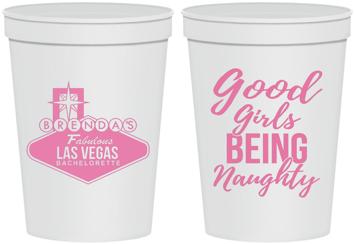 Personalized Bachelorette 16 oz Stadium Cups - Good Girls Naughty | 60111