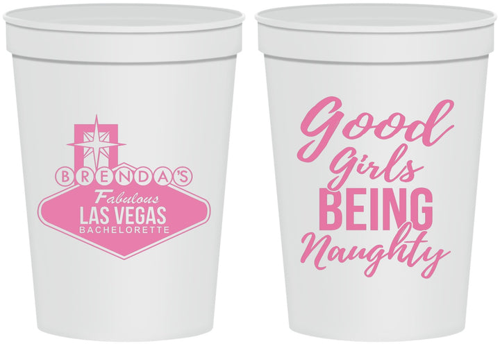 Personalized Bachelorette 16 oz Stadium Cups - Good Girls Naughty | 60111
