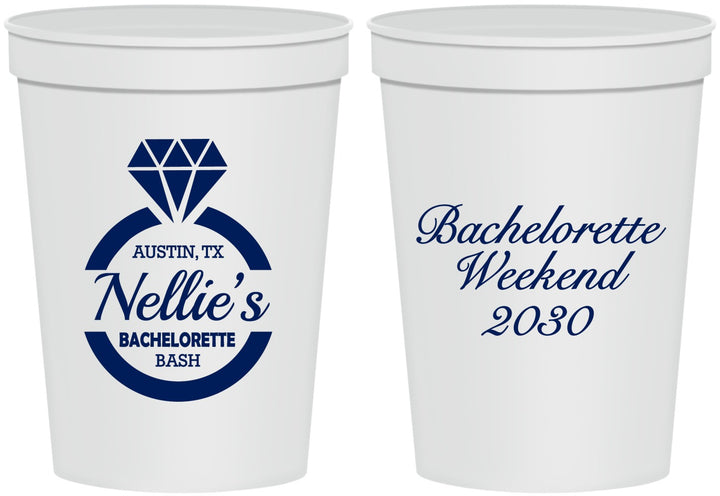 Personalized Bachelorette 16 oz Stadium Cups - Ring | 60115