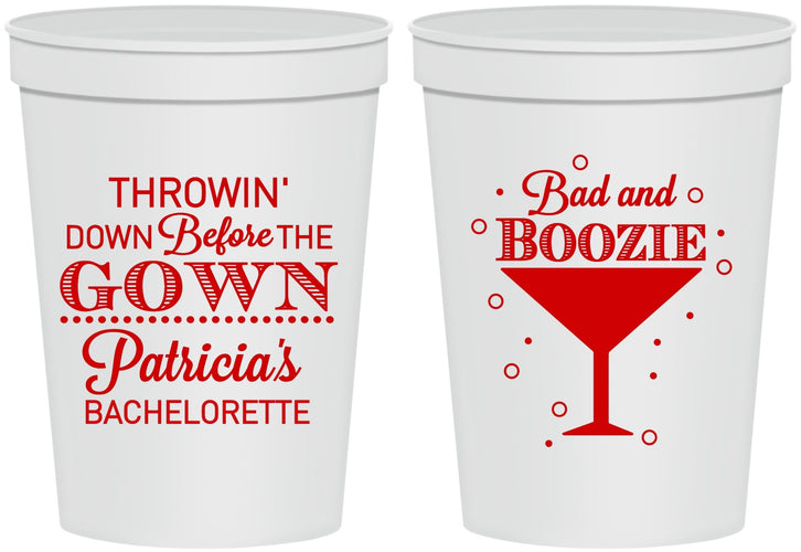 Personalized Bachelorette 16 oz Stadium Cups - Bad And Boozie | 60121