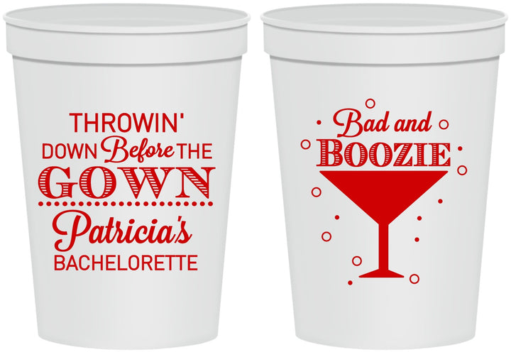 Personalized Bachelorette 16 oz Stadium Cups - Bad And Boozie | 60121