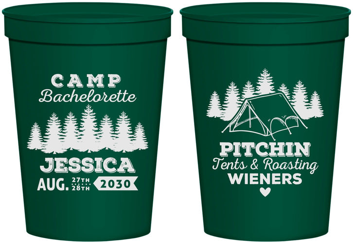 Personalized Bachelorette 16 oz Stadium Cups - Camping | 60124