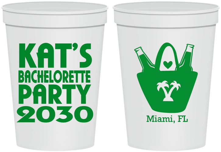 Personalized Bachelorette 16 oz Stadium Cups - Beach | 60126