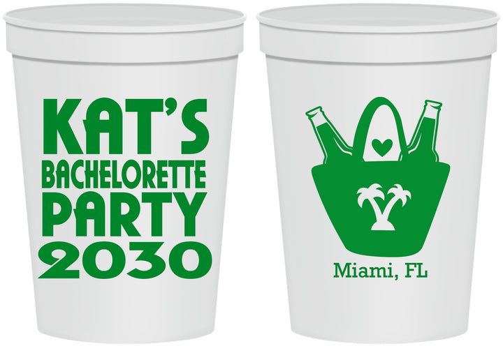 Personalized Bachelorette 16 oz Stadium Cups - Beach | 60126