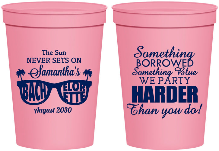 Personalized Bachelorette 16 oz Stadium Cups - Something Borrowed | 60133