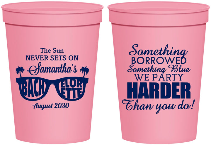 Personalized Bachelorette 16 oz Stadium Cups - Something Borrowed | 60133