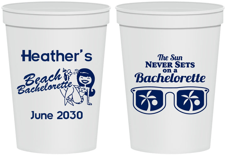 Personalized Bachelorette 16 oz Stadium Cups - Beach | 60135