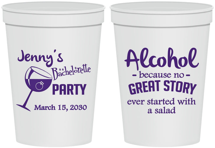 Personalized Bachelorette 16 oz Stadium Cups - Alcohol | 60138