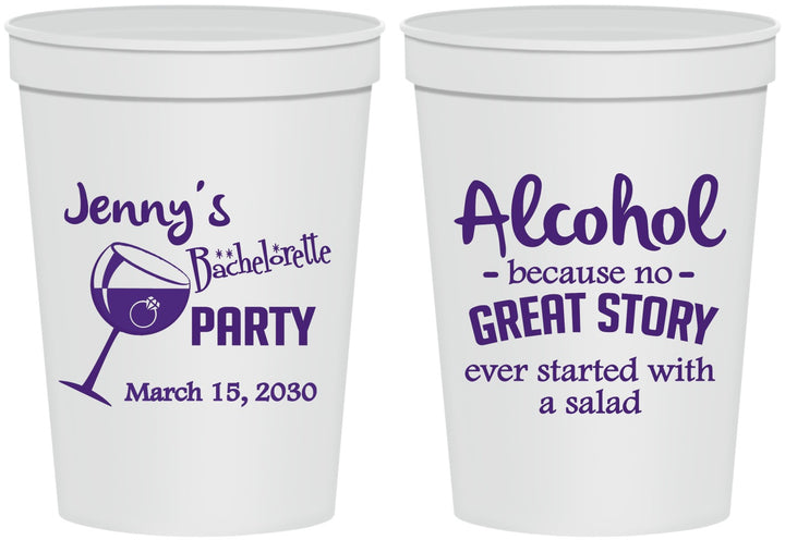 Personalized Bachelorette 16 oz Stadium Cups - Alcohol | 60138