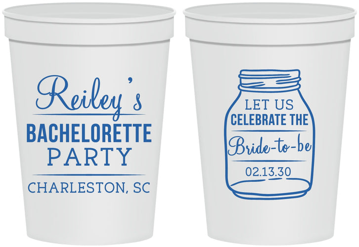 Personalized Bachelorette 16 oz Stadium Cups - Bride To Be | 60146