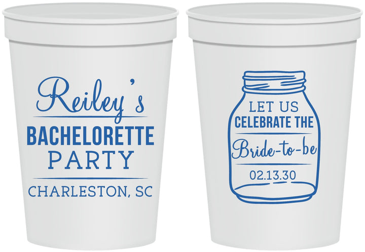 Personalized Bachelorette 16 oz Stadium Cups - Bride To Be | 60146