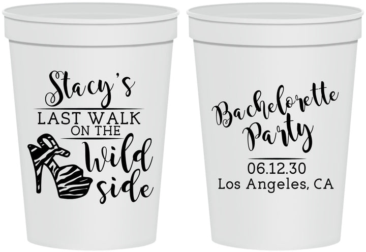 Personalized Bachelorette 16 oz Stadium Cups - Last Walk Wild Side | 60148