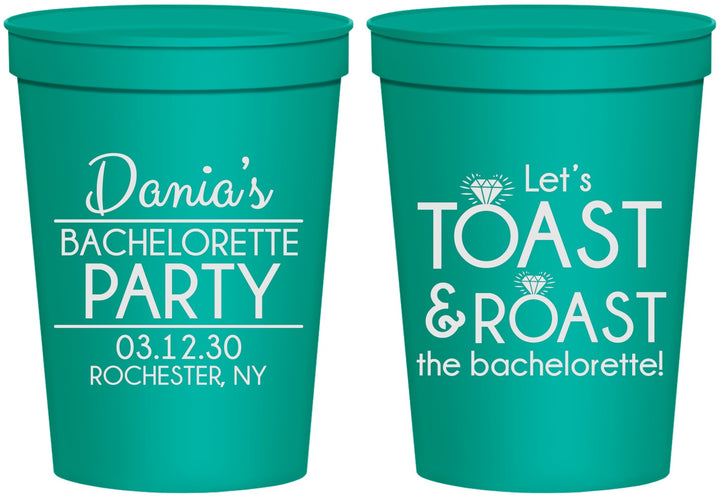 Personalized Bachelorette 16 oz Stadium Cups - Toast And Roast | 60153