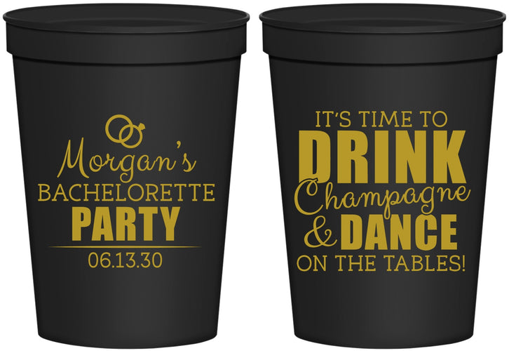 Personalized Bachelorette 16 oz Stadium Cups - Drink Champagne Dance | 60154