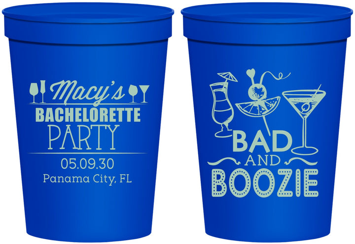 Personalized Bachelorette 16 oz Stadium Cups - Bad And Boozie | 60155