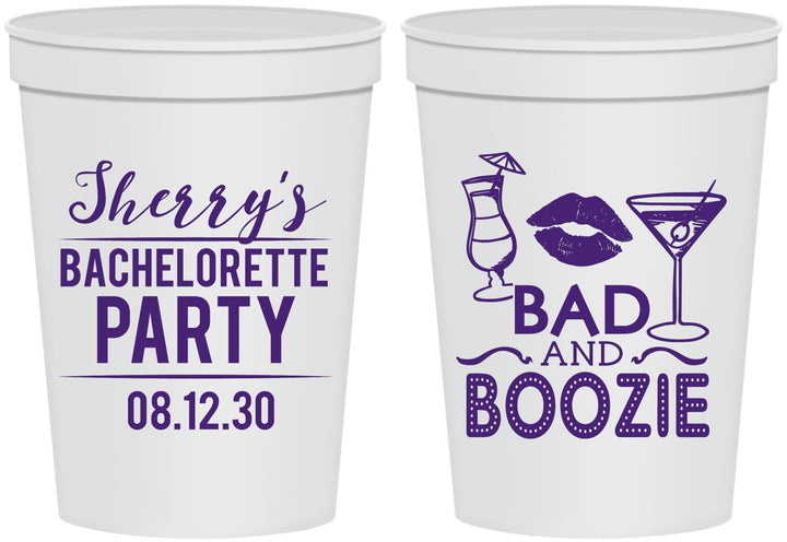 Personalized Bachelorette 16 oz Stadium Cups - Bad And Boozie | 60156