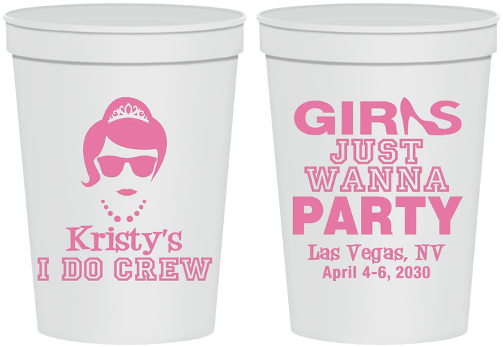 Personalized Bachelorette 16 oz Stadium Cups - Girls Just Wanna Party | 60158